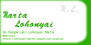 marta lohonyai business card